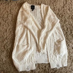 White Cardigan - worn